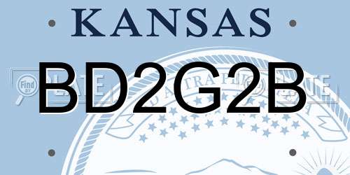BD2G2B Kansas License Plate