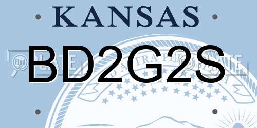 BD2G2S Kansas License Plate