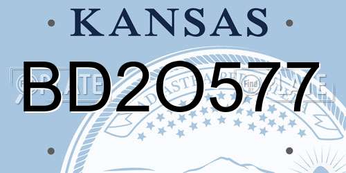 BD2O577 Kansas License Plate