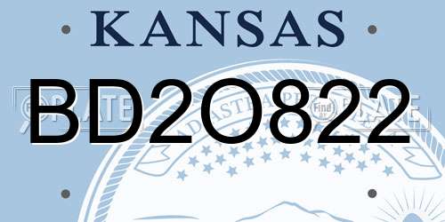 BD2O822 Kansas License Plate