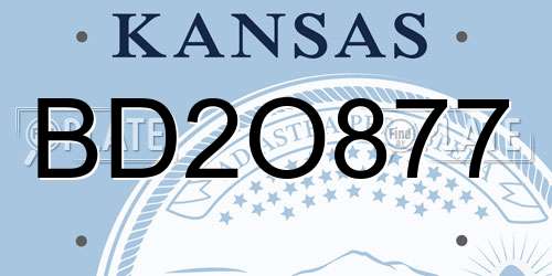 BD2O877 Kansas License Plate