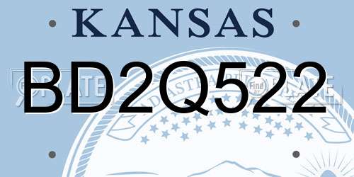 BD2Q522 Kansas License Plate