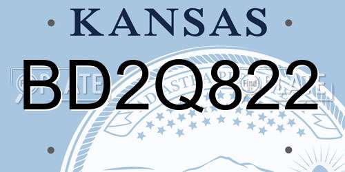 BD2Q822 Kansas License Plate