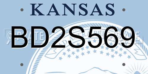BD2S569 Kansas License Plate