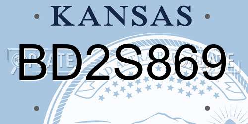 BD2S869 Kansas License Plate