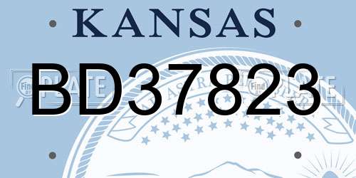 BD37823 Kansas License Plate