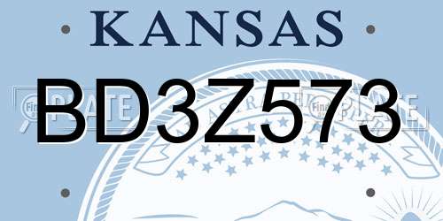 BD3Z573 Kansas License Plate