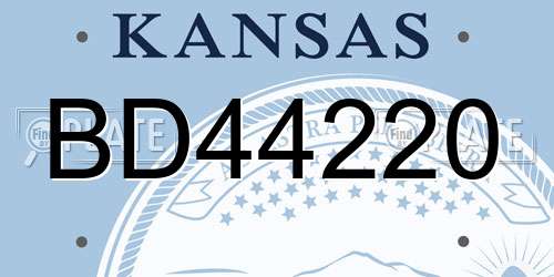 BD44220 Kansas License Plate