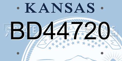 BD44720 Kansas License Plate
