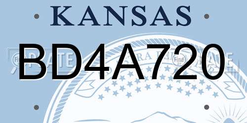 BD4A720 Kansas License Plate