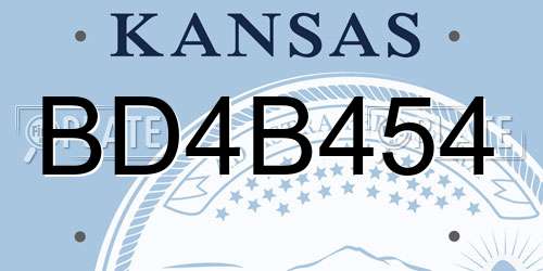 BD4B454 Kansas License Plate