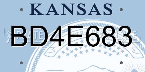 BD4E683 Kansas License Plate