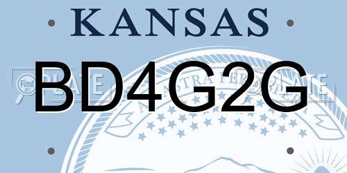 BD4G2G Kansas License Plate