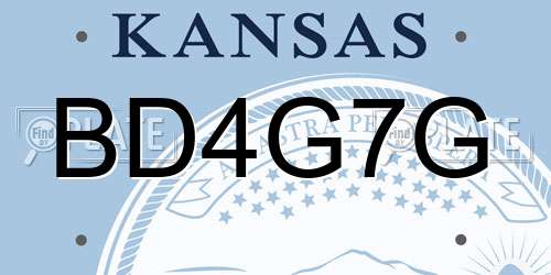 BD4G7G Kansas License Plate