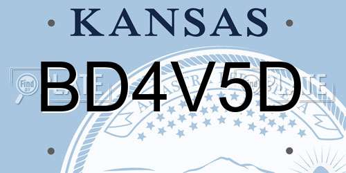 BD4V5D Kansas License Plate