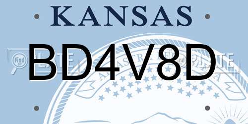 BD4V8D Kansas License Plate
