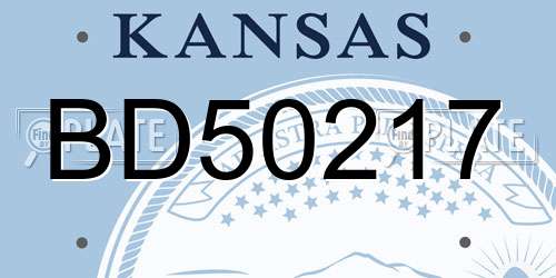 BD50217 Kansas License Plate