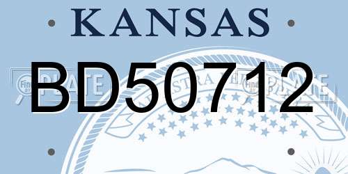 BD50712 Kansas License Plate