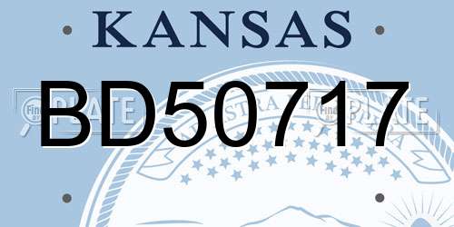 BD50717 Kansas License Plate