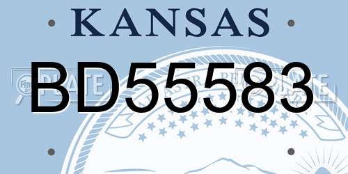 BD55583 Kansas License Plate
