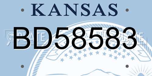 BD58583 Kansas License Plate