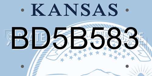 BD5B583 Kansas License Plate