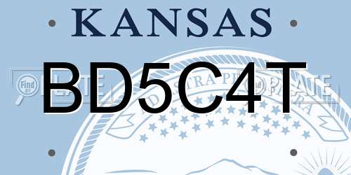 BD5C4T Kansas License Plate