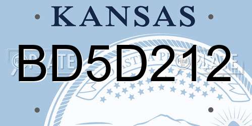 BD5D212 Kansas License Plate