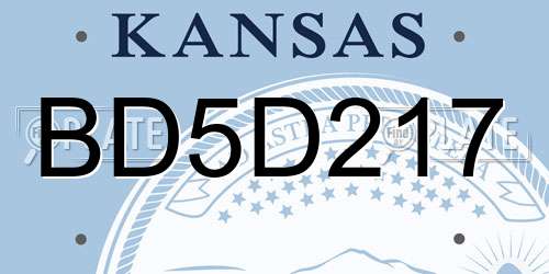 BD5D217 Kansas License Plate