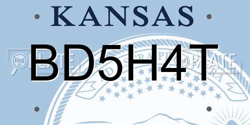 BD5H4T Kansas License Plate