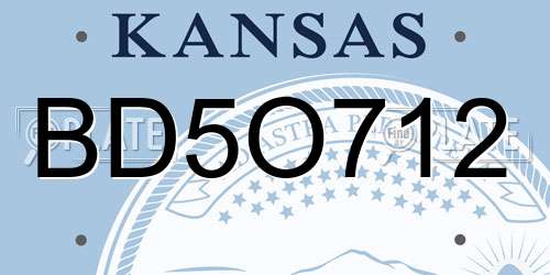 BD5O712 Kansas License Plate