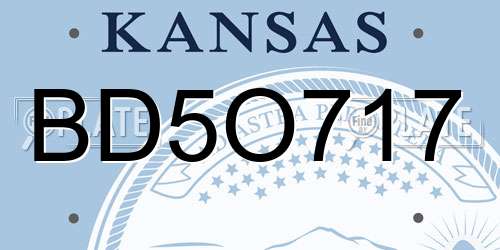 BD5O717 Kansas License Plate