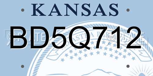 BD5Q712 Kansas License Plate