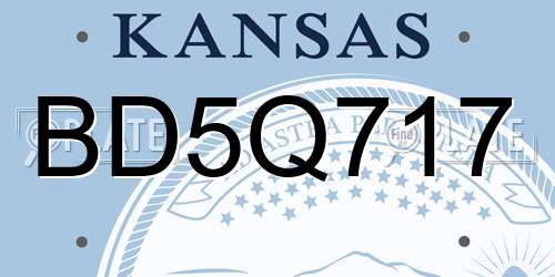 BD5Q717 Kansas License Plate