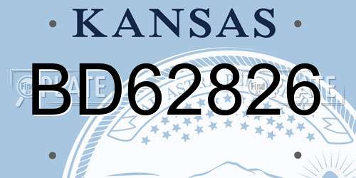 BD62826 Kansas License Plate