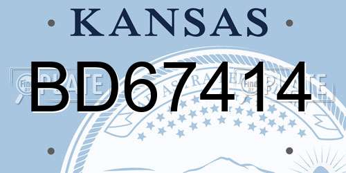 BD67414 Kansas License Plate