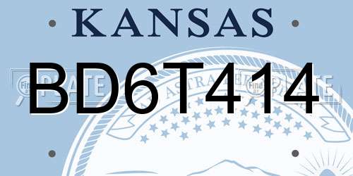 BD6T414 Kansas License Plate