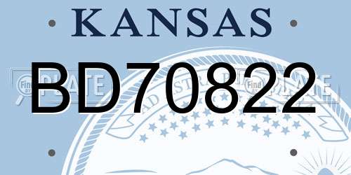 BD70822 Kansas License Plate