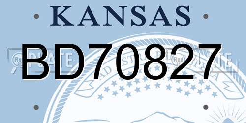 BD70827 Kansas License Plate