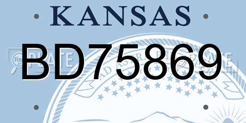 BD75869 Kansas License Plate