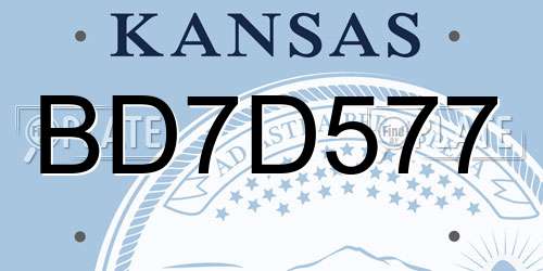 BD7D577 Kansas License Plate