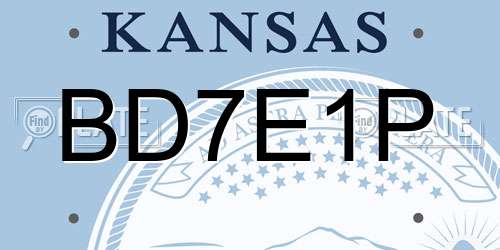 BD7E1P Kansas License Plate