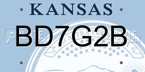 BD7G2B Kansas License Plate