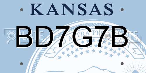 BD7G7B Kansas License Plate