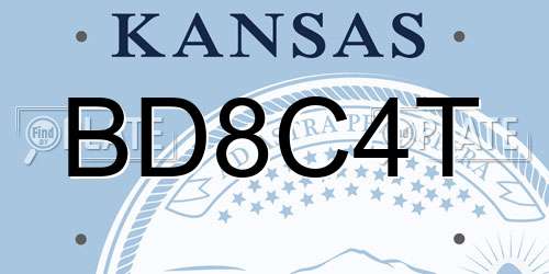 BD8C4T Kansas License Plate