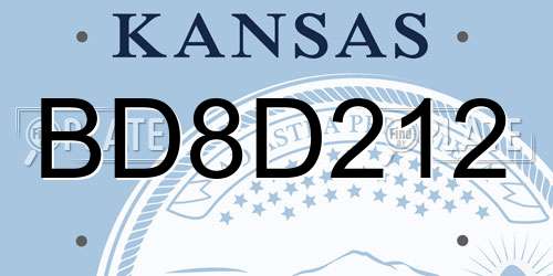 BD8D212 Kansas License Plate
