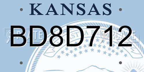 BD8D712 Kansas License Plate