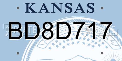 BD8D717 Kansas License Plate
