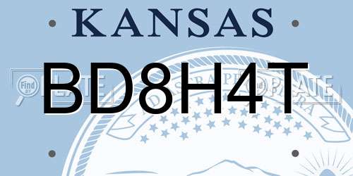 BD8H4T Kansas License Plate