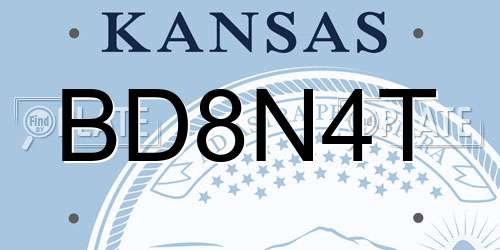 BD8N4T Kansas License Plate